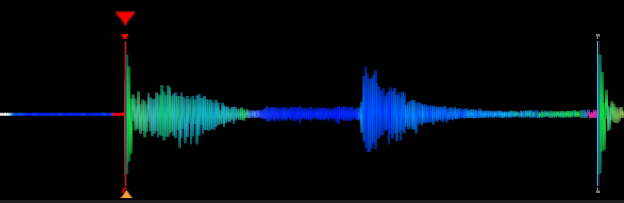 Red bar line aligned to the start of the kick