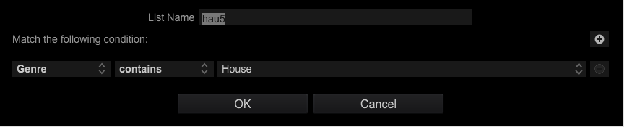 Intelligent playlist rule matching house in the genre